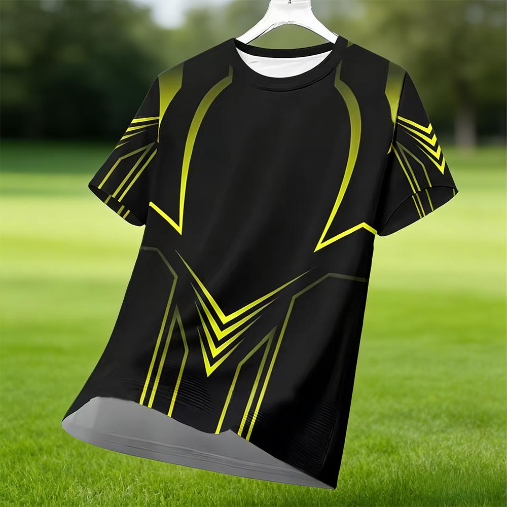 Men's 3D Geometry Print Short- - Esports Gaming Sleeve review and price